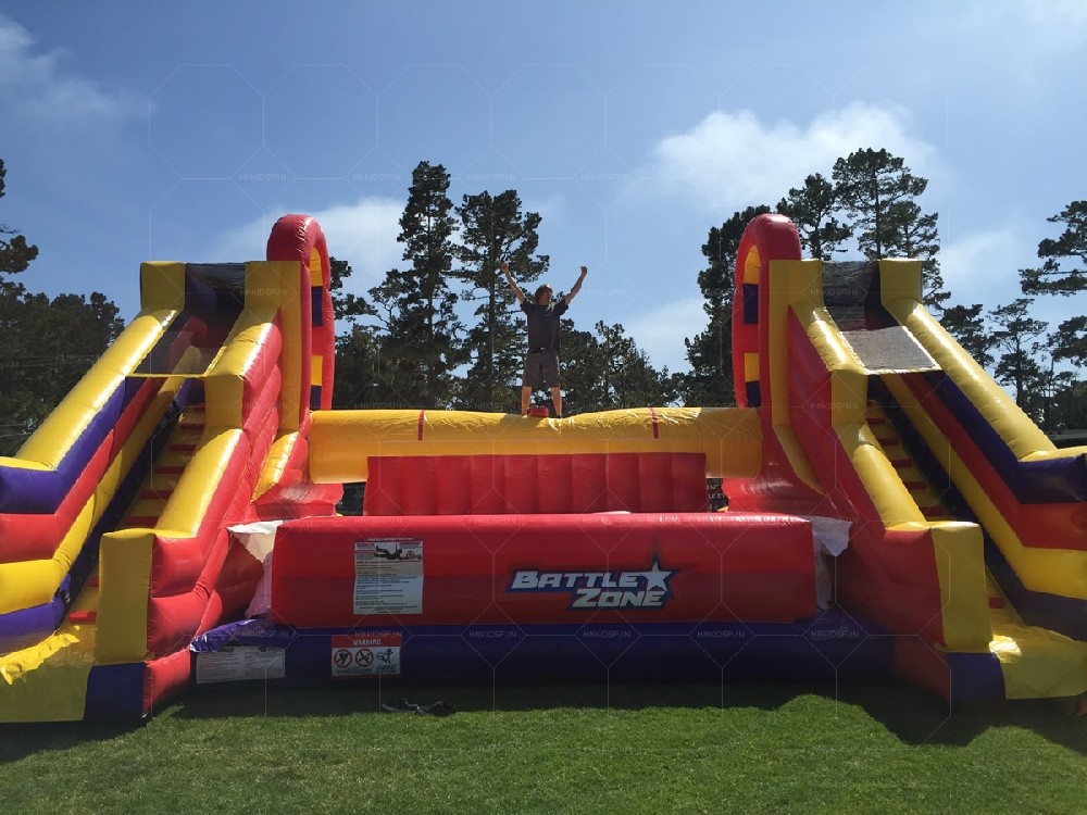 Inflatable Gladiator Jousting Arena Inflatable Battle Zone Bouncy Slide Jousting Balance Challenge Game Inflatable Jousting Area