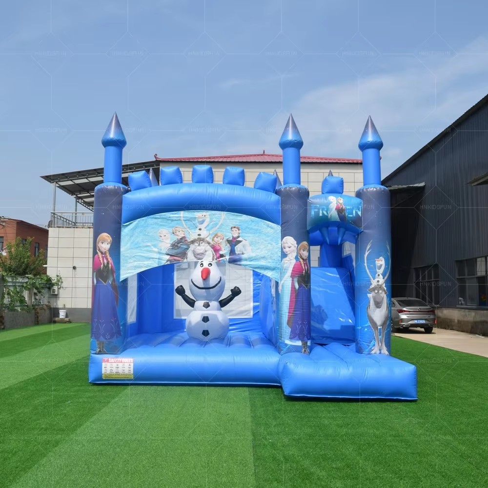 Best Selling Factory Price 0.55mm PVC Blue Inflatable Jumping Castle Combo Slide Bouncy Bounce House with Slide for Party Use