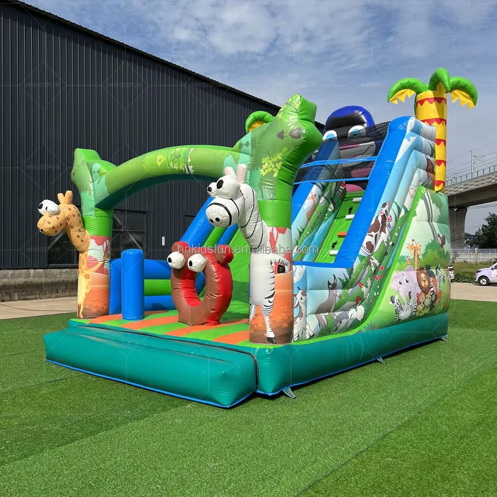 Outdoor Inflatable Water Slide Animal Theme Green Commercial Grade Big Water Slide for Kids and Adults