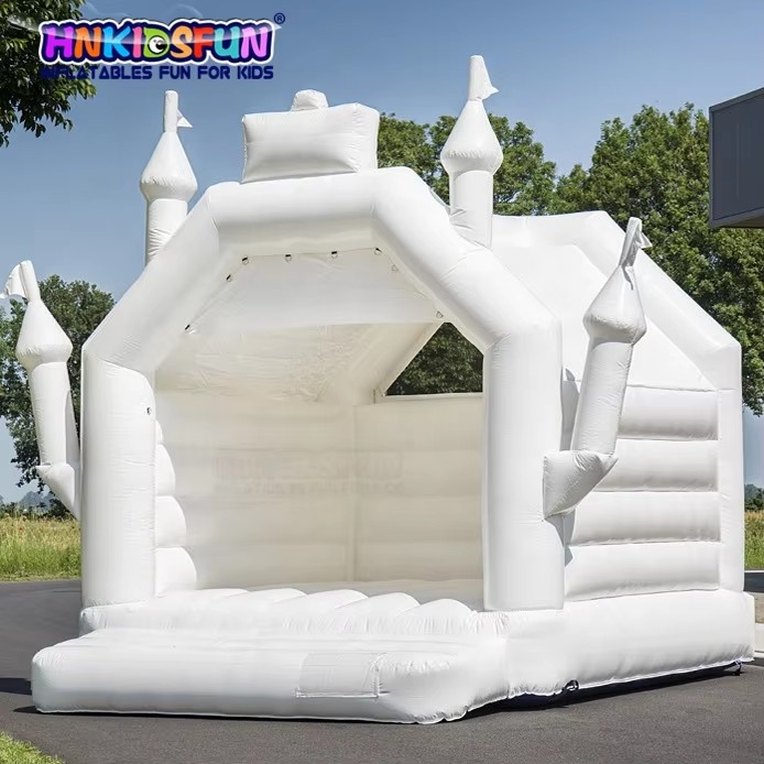 Commercial Hupfburg White Wedding Jumping Castle Most Popular Inflables Para Nios for Party Rentals