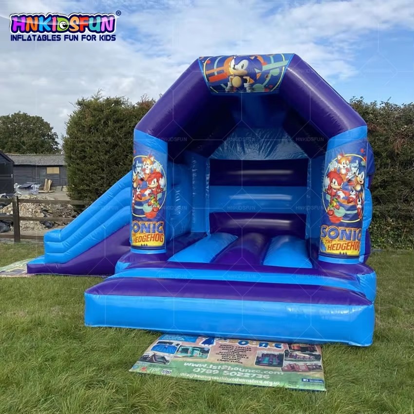 Bounce House With Slide Kids Sonic Bouncing Castle Inflatable Mini Combo Jumper Trampoline Park Inflatable Bouncer Outdoor