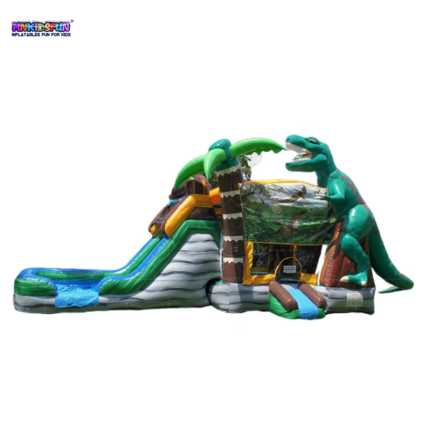KFC63-Commercial Dino Bounce House Dinosaur Inflatable Bouncer Inflatable Castle Water Slide Dinosaur Bounce House Combo