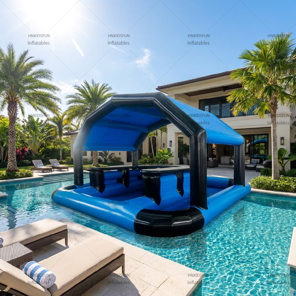 KFW09-Hot Sales PVC Inflatable Platform for Party Water Swimming Pool or Summer Pub Bar with Blower