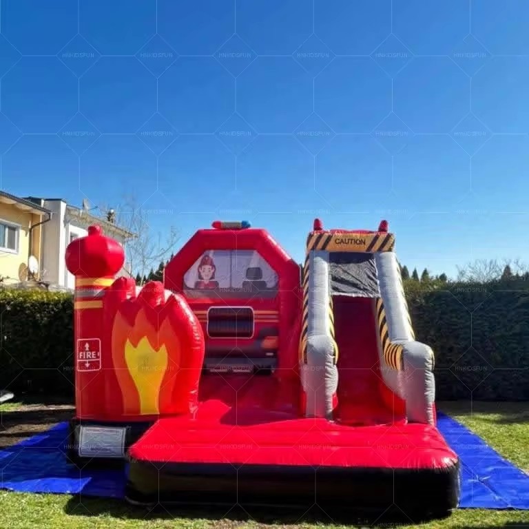 KFC73-Inflatables Firefighter Bounce House for Children Maison Gonflable Bounce House Para Ninos Combo Bouncy Castle Slide