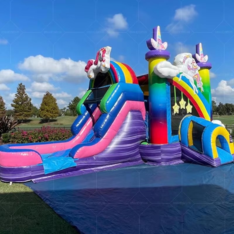 KFC74-High Quality Inflatable Bounce House Unicorn Bouncer Rental Inflatable Moonwalk Jumping Castle Water Slide for Commercial