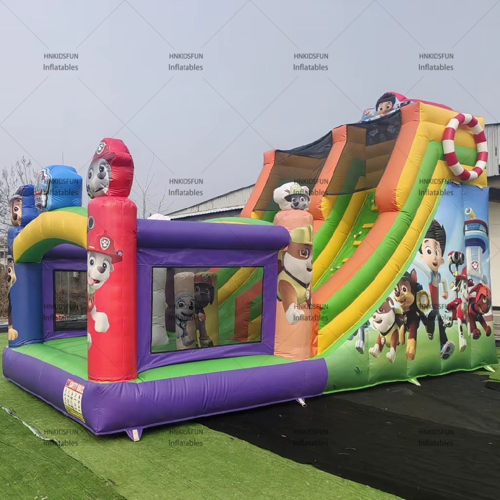 KFS073-Inflatable Toys Accessories Commercial Inflatable Paw Jumping Patrols Bouncer Castle Inflatable House Bouncing and Slide Combo