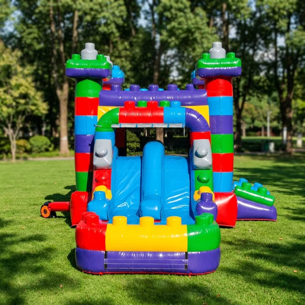 KFS104-18ft Commercial Grade Tropical Fiesta Breeze Waterslide Vinyl Indoor/Outdoor Inflatable Water Slide for Kids and Adults