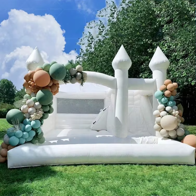 KFC119-Custom Size 10ft 13ft 15ft White Bounce House Adult Bounce House White Bounncer Castle Commercial White Toddler Bounce House