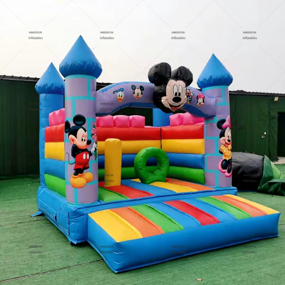 KFC125-Factory Wholesale Mickey Clubhouse Bounce House Inflatable Bouncer Jumping Castle Bouncy Castle for Kids and Blower