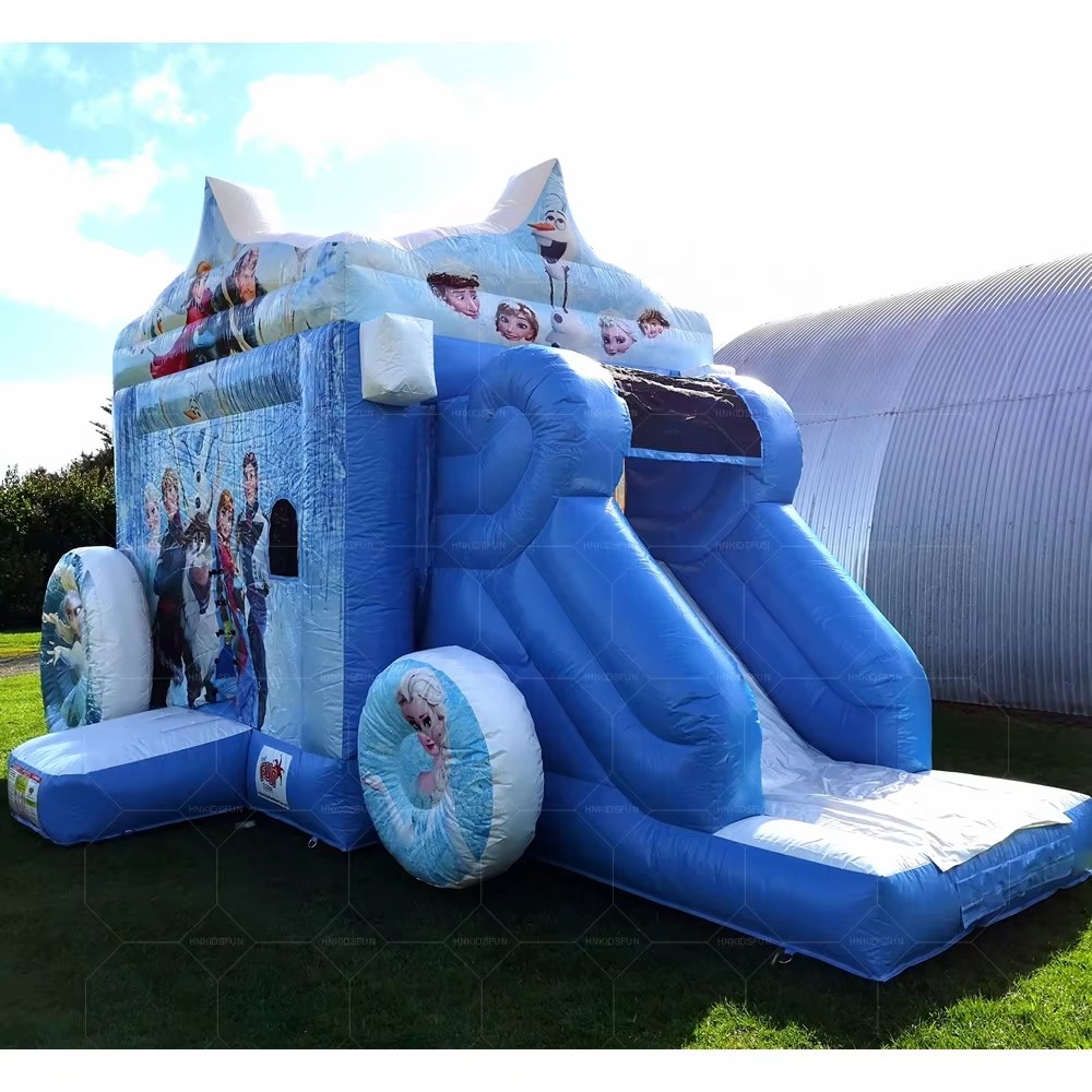 KFC132-Commercial Playground Frozen Princess Carriage Bouncy Castle Inflatable Bounce House Custom Inflatable Castle With Slide