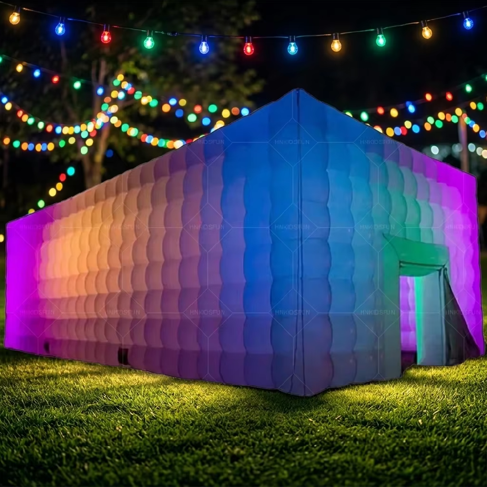 KFT010-Blowup Nightclub Disco Bar Inflatable Photo Booth Marquee Wedding Event Portable Party Tent Led Inflatable Night Club Cube Tents