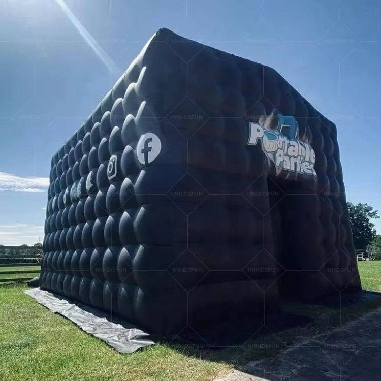 KFT022-Custom Black 20ft Inflatable Jumping Castle LED Disco Lighting Portable Durable Eco-Friendly Bluetooth Enabled for Parties