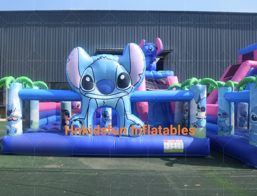KFC120-Kids Inflatable Jumping Playroom Combo Inflatable Bounce House with Slide Commercial Outdoor Stitch Bouncer