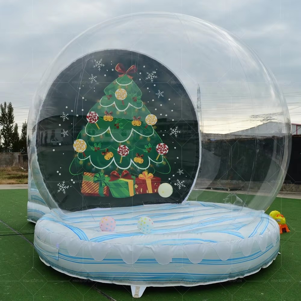 KFH001-Giant Outdoor Christmas Decorations Inflatable Snow Globe Bubble Tent Human Size Inflatable Balloon Snow Globe