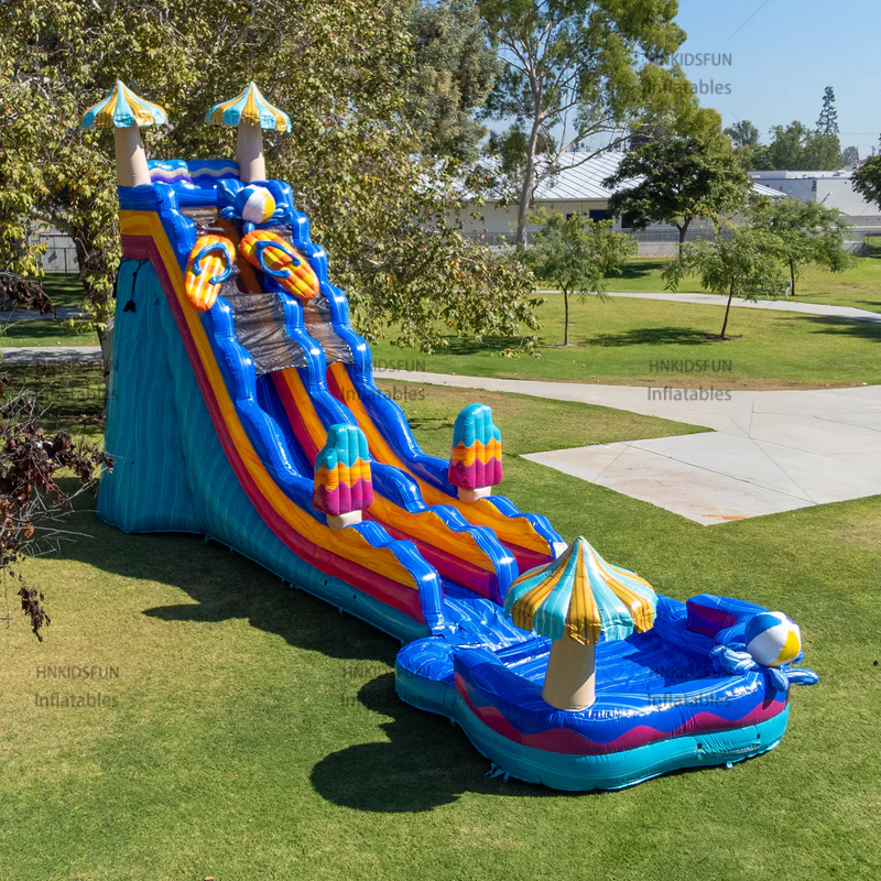 KFS111-Beach 20ft Inflatable Slide Waterslides Inflatable Tobogan Inflable with Giant Pool