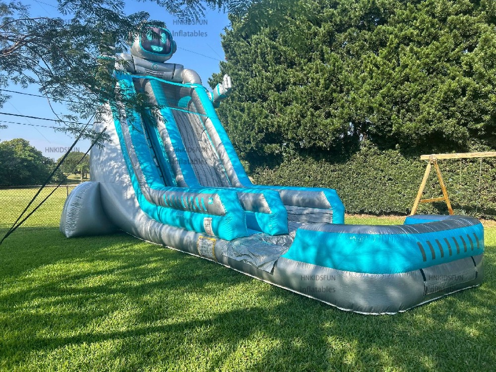 KFS112-Customized Grade Inflatable Water Slides Backyard Adult Size Robot Boy Inflatable Water Slide for Adult and Kids
