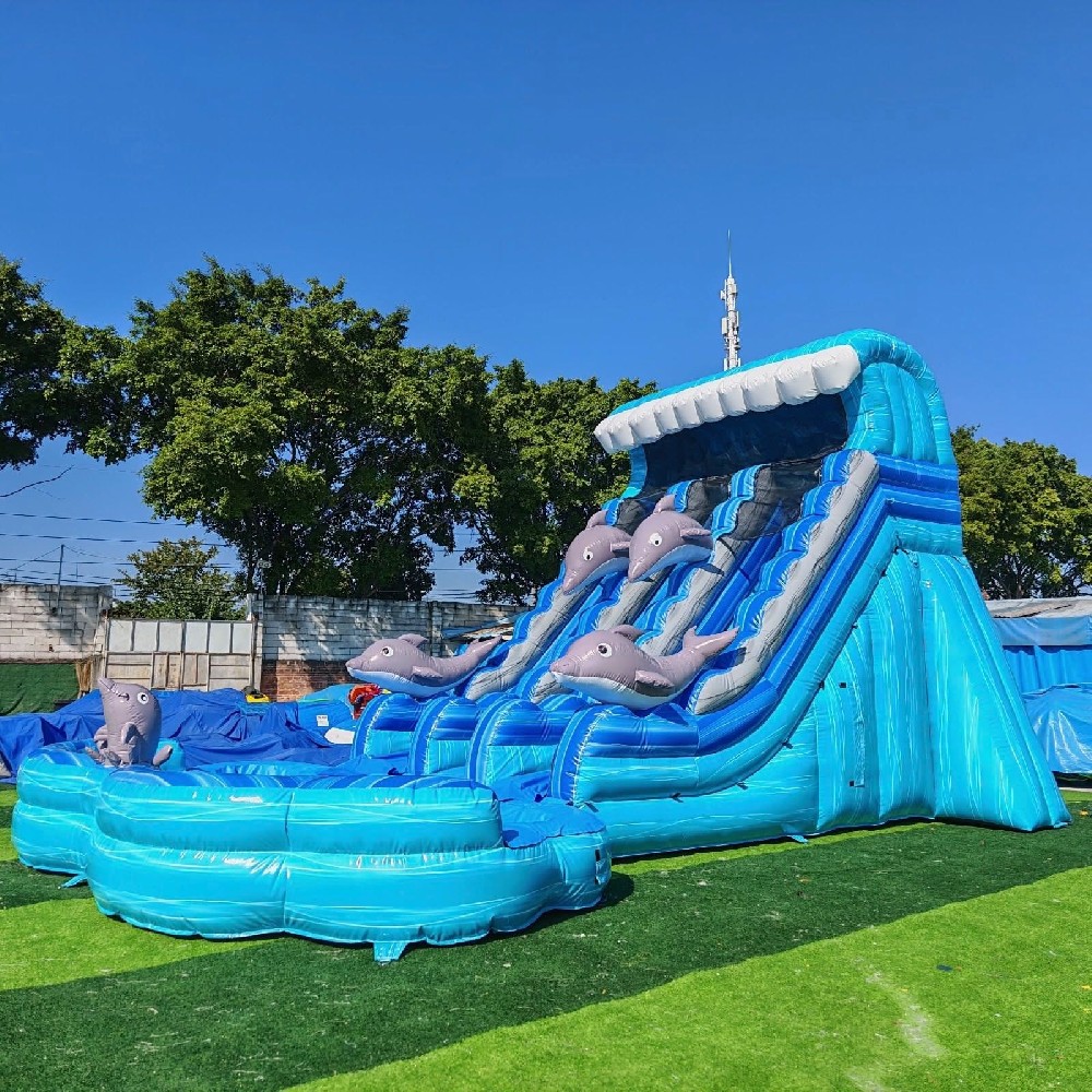 KFS120-18oz PVC Summer Theme Commercial Water Slide Rental Equipment for Events Inflatable Waterslides for Kids