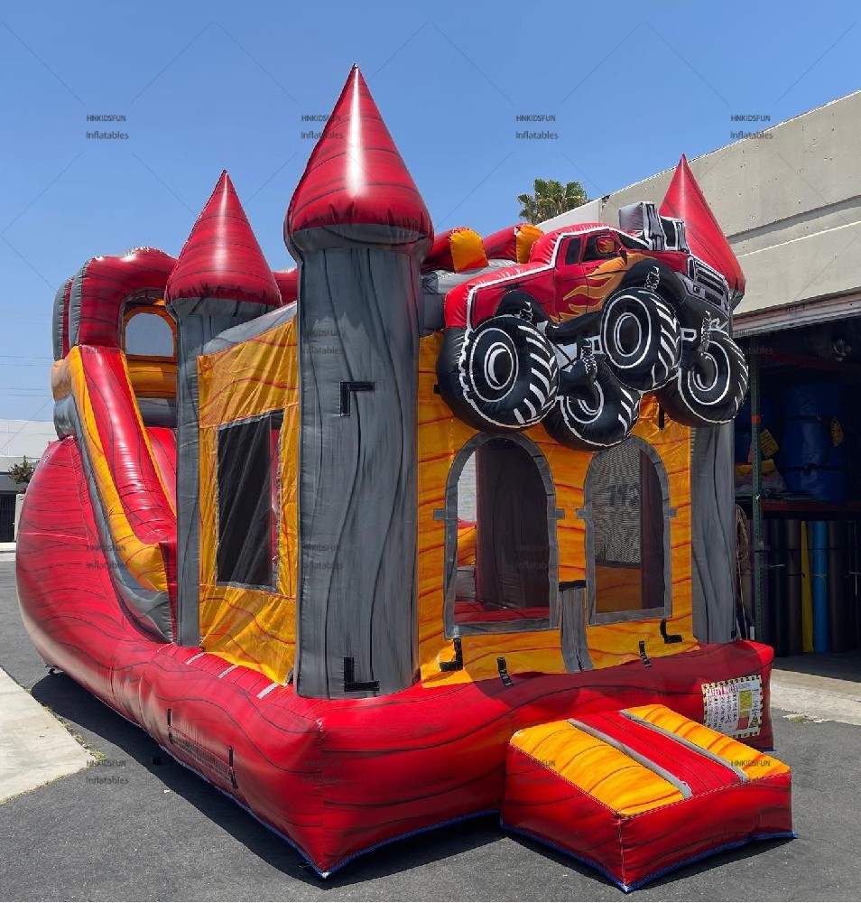 KFC172-Commercial Monster Truck Bouncy Castle Inflatable Bouncer Bounce House Slide Combo for Kids