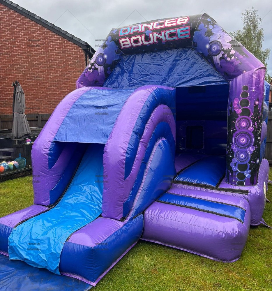 KFC173-Commercial Inflatable Bouncer Disco Bouncy House Inflatable Slide Jumping Castle Bounce House Dry Slide for Kids Adults