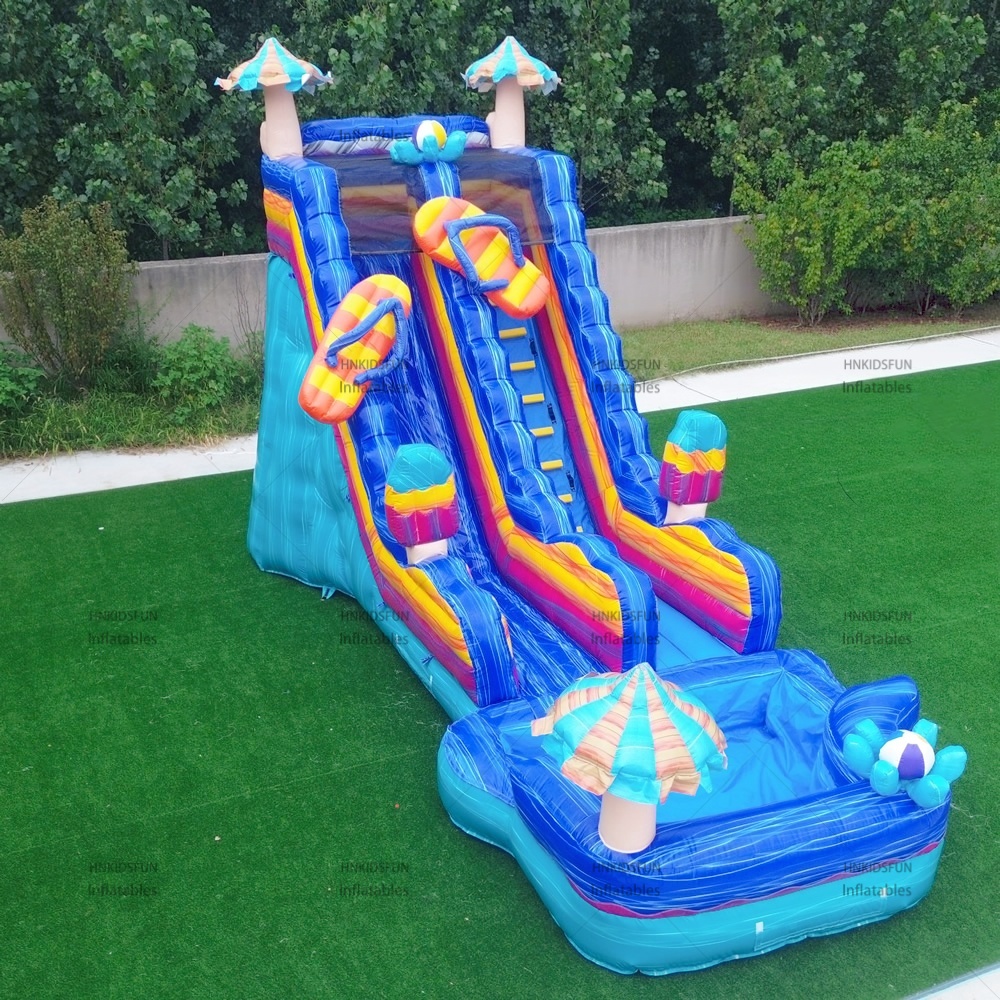 KFS131 25ft Inflatable Water Slide with Pool Commercial Water Slide for Outdoor Party Family Gathering