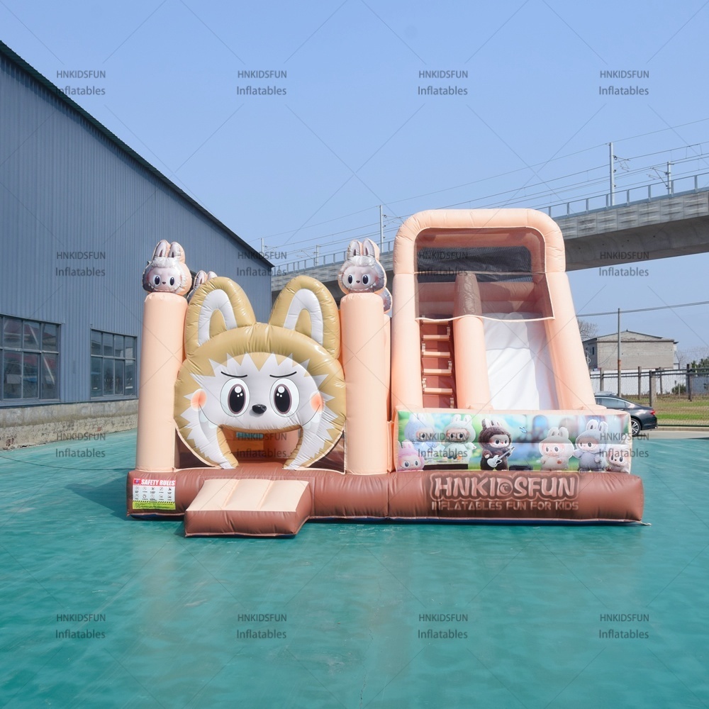 KFC178 Labubu Theme Inflatable Bounce House with Slide for Kids Party