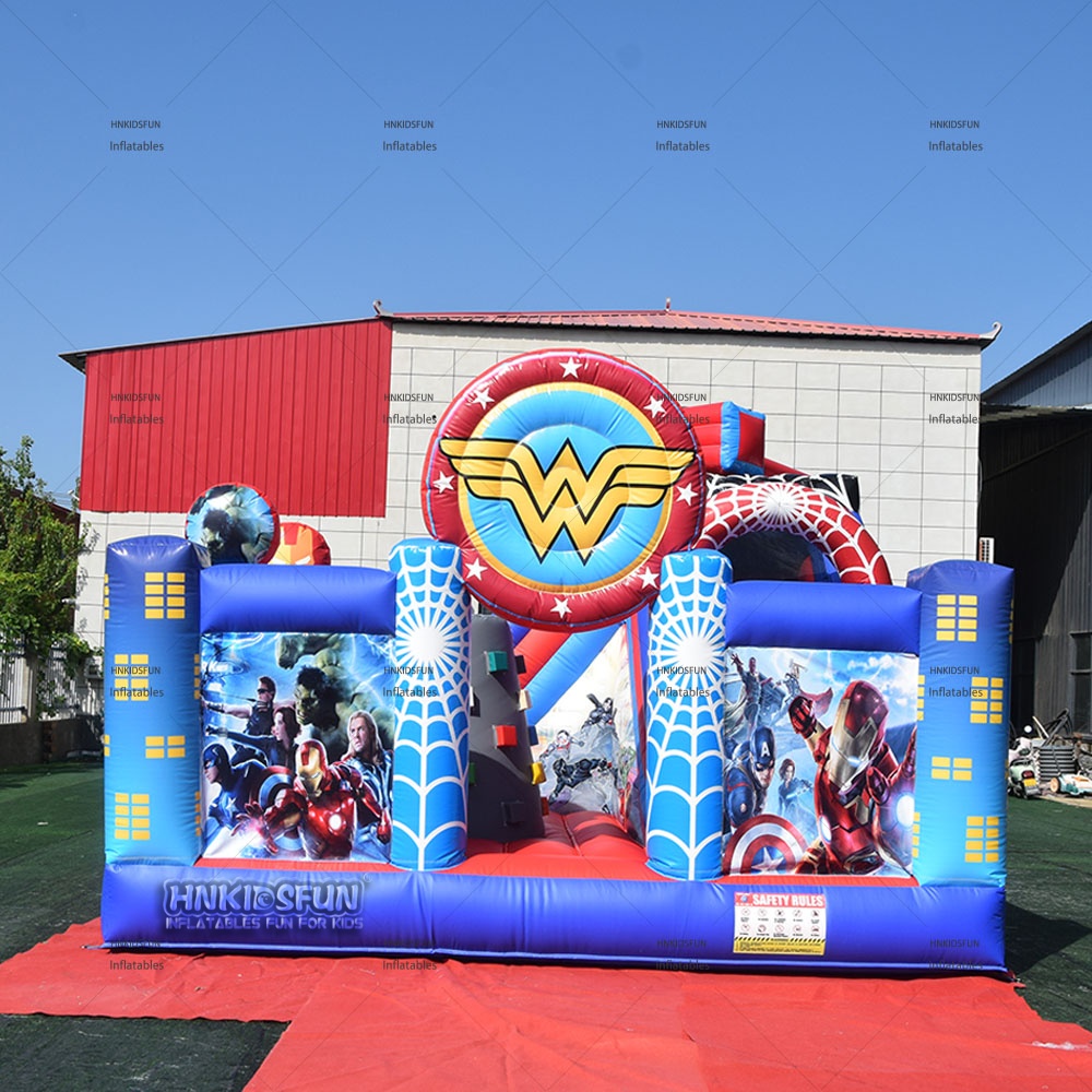 KFC179 Avengers Inflatable Bounce House with Slide for Kids Birthday Party