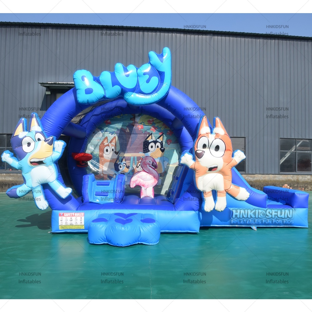 KFC180 Bluey Inflatable Bounce House with Slide for Kids Birthday Party