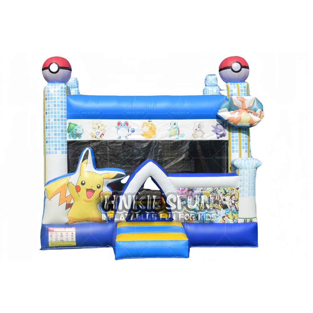 KFC190 Pokémon Inflatable Bounce House Commercial Grade Bouncer for Kids Birthday Parties Outdoor Events and Family Entertainment