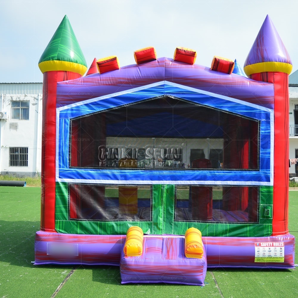 KFC191 Colorful Castle Inflatable Bounce House Commercial Grade Bouncer for Kids Birthday Parties Outdoor Events and Family Entertainment