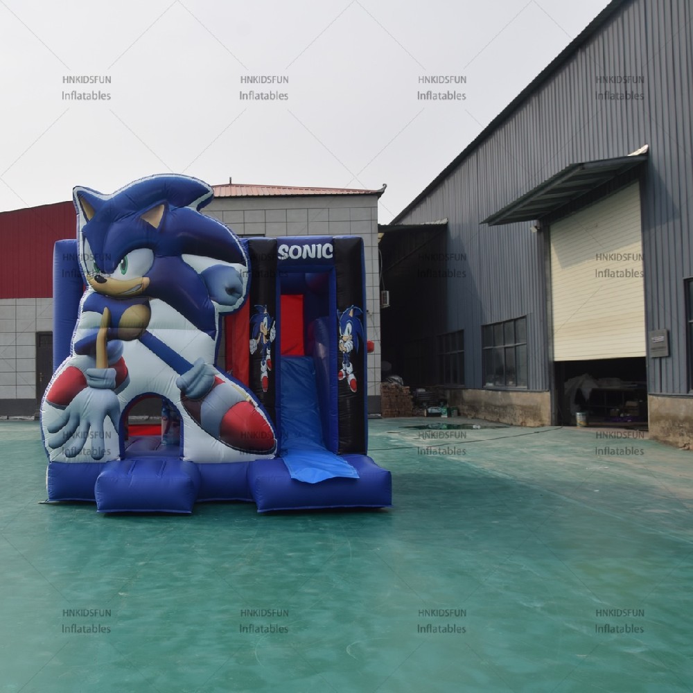 KFC193 Sonic Theme Commercial Inflatable Trampoline Bounce House for Kids Outdoor Events