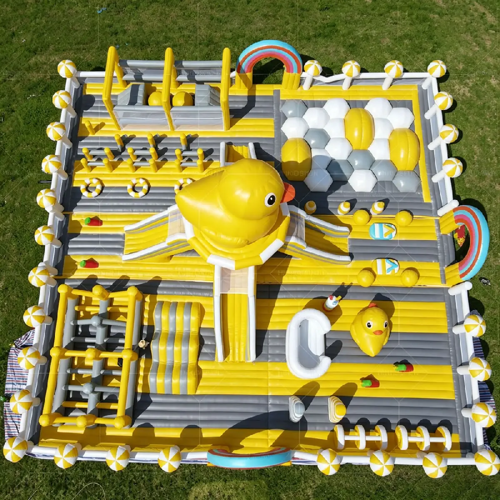 KFL04 Commercial Inflatable Fun City Playground with Slide Obstacle Course Interactive Games for Kids Outdoor Amusement