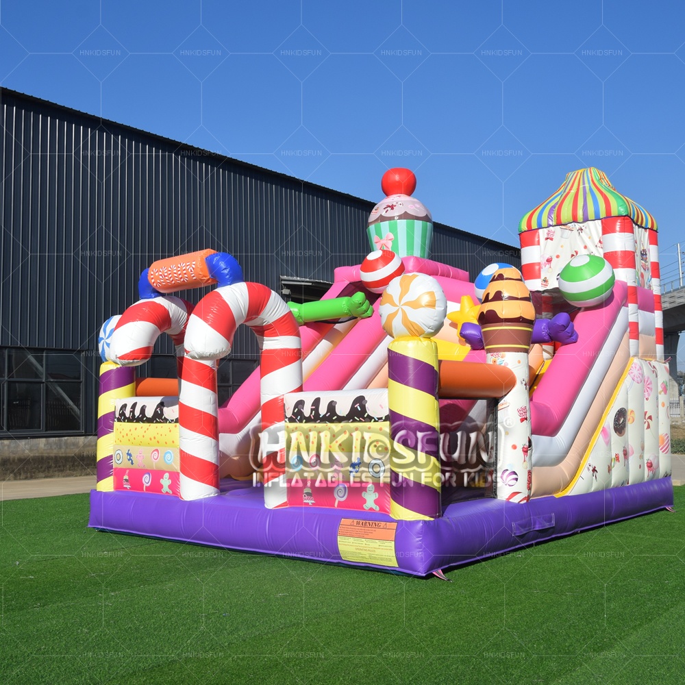 KFC199 Inflatable Colorful Jumping Castle Candy Inflatable Bouncy Bounce House Water Slide Children's Inflatable Bounce House Combo