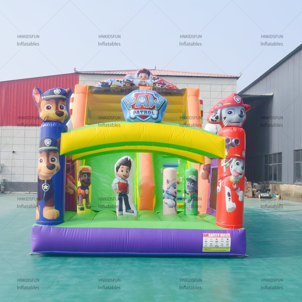 KFS137 Large Outdoor PVC Inflatable Slide Paw Dog Patrol Jumping Castle for Kids Fun City Playground Inflatable Water Slide for Sale